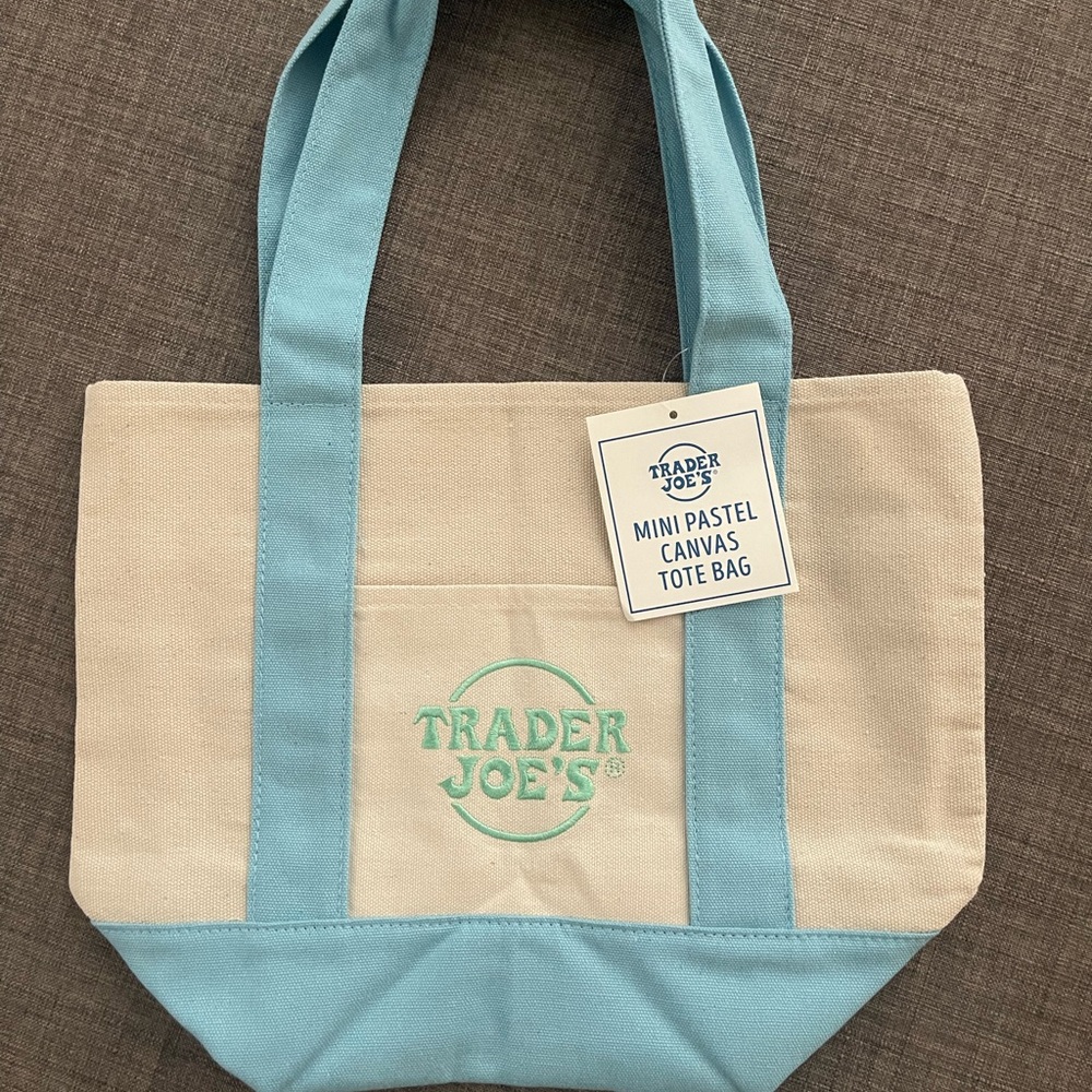 Trader Joe’s Mini Pastel Canvas Bag-Blue